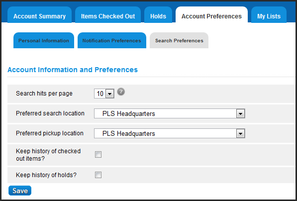 Opac MyAccount AccountPreferences SearchPreferences.png